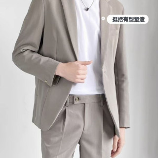 啄木鸟 西服套装男士职业正装新郎结婚礼服高级感伴郎服西装外套