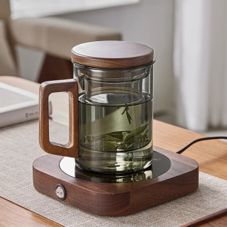 耐高温玻璃杯茶水分离杯 三件杯