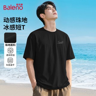  Baleno/班尼路 男士速干短袖T恤 M 【动感珠地短T】黑（PB阳光鲸鱼）