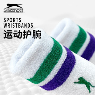 Slazenger 护腕 健身训练防扭伤运动比赛男女用吸汗 1只/白色(吸汗防滑+不掉毛)