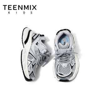 天美意 2026夏季老爹鞋复古网面跑步鞋 黑色 26