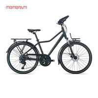 momentum/莫曼顿 18速 成人旅行自行车 油压碟刹 蝴蝶把 可锁定避震 全消光亮黑 26×17 160-185cm