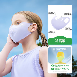 kk树 儿童防晒口罩男童女孩轻薄透气凉感宝宝成人夏季遮阳护眼角