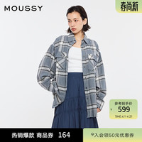 MOUSSY 冬季女装美式格纹LOGO衬衫 028HS430-0110