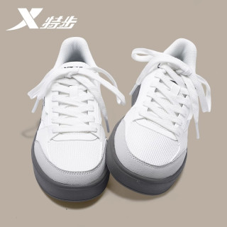 特步 欧若风女鞋2026春季网面透气板鞋轻便休闲鞋小白鞋百搭运动鞋