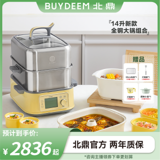 北鼎 电蒸锅家用不锈钢电炖锅大容量多功能锅