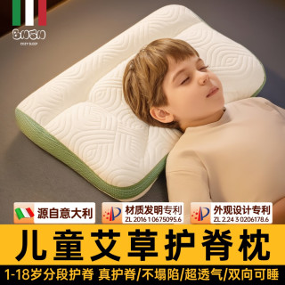 伴心 儿童护颈枕1岁-18岁四季儿童枕头透气安抚学生护脊枕可机洗