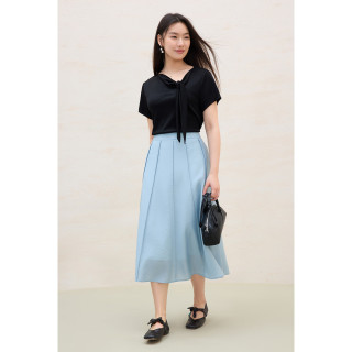 独束 大码女装简约高腰显瘦半身裙女夏季新款气质通勤A字裙