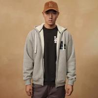 NEW ERA 男士加绒连帽拉链运动开衫卫衣 MLB LA