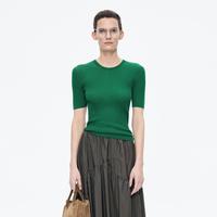 江南布衣 秋毛针织衫修身套头短袖毛衫女