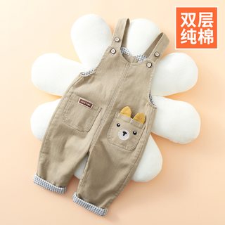  久久鱼 双层纯棉 儿童背带裤