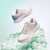 斯凯奇 鞋撞色渐变跑步鞋女士绑带时尚休闲运动鞋896215 粉红色/蓝色/PKBL 36