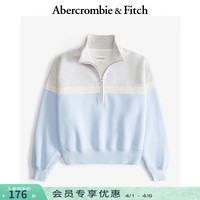 Abercrombie & Fitch 抓绒撞色 女士卫衣 蓝色 M (165/96A)