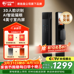 龙霆 智能门锁入户门电子锁猫眼人脸家用防盗指纹锁密码锁A6F