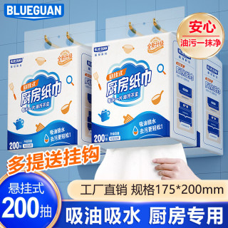 BLUEGUAN 厨房纸巾 限时赠挂钩 2层 400张*6提