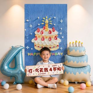 寻年味 生日布置男孩儿童6岁5氛围派对拍照道具场景装饰仪式感数字气球8