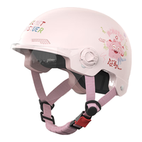  LUYUAN/绿源 3C认证 电动车头盔 粉色-透明短镜