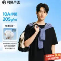 移动端、京东百亿补贴：网易严选 限时1小时！T升级210g重磅 10A抗菌棉T恤