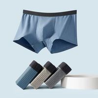 SEVEN 男士新疆棉平角条纹内裤抗菌除臭吸汗透气舒适四角短裤大码男