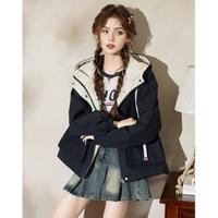  Et Boite/法文箱子 宽松休闲 女士短款连帽风衣外套