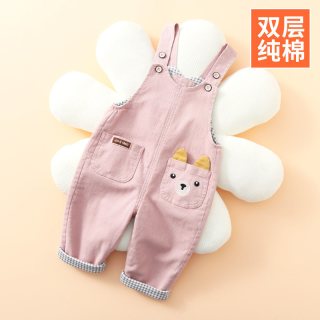  久久鱼 双层纯棉 儿童背带裤