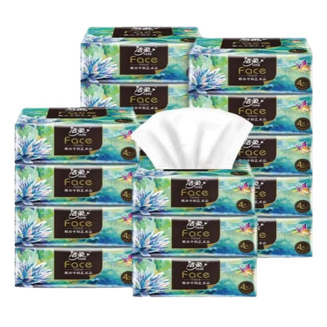 洁柔 艺术油画抽纸 4层 80抽*16包/箱