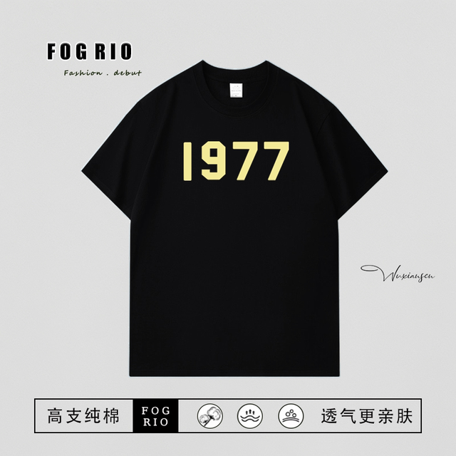 FOG RIO 2026新款潮牌原创重磅设计情侣同款男女同款纯棉短袖T恤
