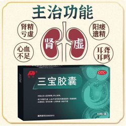 吉林敖东 [敖东]三宝胶囊 0.3g*48粒 1盒装 治疗头晕眼花耳鸣耳聋心悸失眠食欲不振益肾填精养心安神肾精