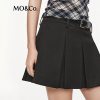 MO&Co. 【学院风超短裙】A型立体工字褶中低腰半身裙女