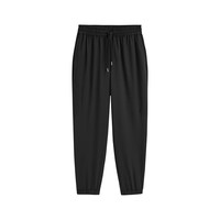 太平鸟 男装 休闲裤男夏季黑色抽绳束脚裤男潮流垂感锥形裤