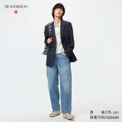 优衣库 宽松 女士牛仔裤 27 /160/68A 65 宝蓝色