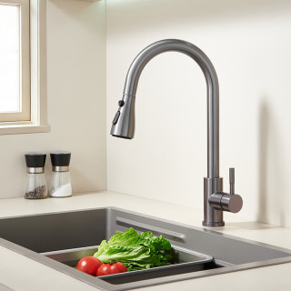 京东京造 抽拉三功能厨房水龙头  枪灰版