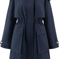 艾莱依 宋佳同款 风衣式工装双层领鹅绒服