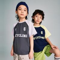 gxg.kids GXG童装夏季儿童T恤男女童插肩字母印花圆领短袖t恤