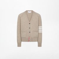  THOM BROWNE/汤姆·布朗 四条纹 男士羊毛开襟衫 卡其色 1