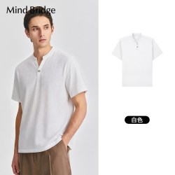 Mind Bridge 男士短袖V领复古衬衫 M0335B7C931