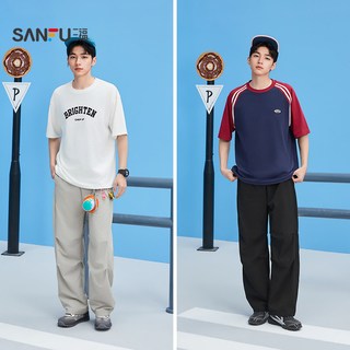  SANFU/三福 打褶分割 男士休闲裤