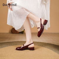 达芙妮 包头凉鞋女夏季粗跟玛丽珍女鞋