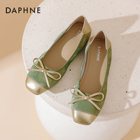 达芙妮 平底单鞋女新款法式蝴蝶结芭蕾舞鞋