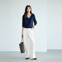 eifini/伊芙丽 假两件连帽设计 女士针织衫