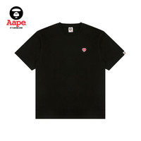 Aape 旗舰店男装春夏心型猿人徽章舒适简约纯色圆领短袖T恤1807XXQ