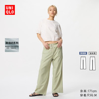 优衣库 女装 麻混纺松紧长裤 473791
