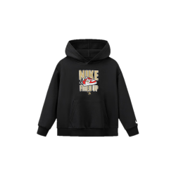 NIKE 保暖 儿童连帽加绒卫衣 正黑色 140 /68