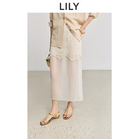 LILY/丽丽 法式腰果花蕾丝绣花 女士半身裙