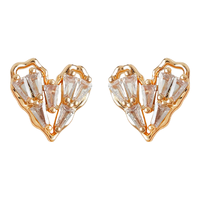  半日逅屿 微镶锆石 女士耳钉