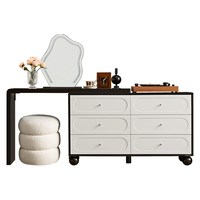 全友 600676 复古风梳妆台 军绿色