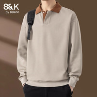 班尼路 S&K高端春秋季男士卫衣加厚重磅翻领潮流长袖休闲男装上衣