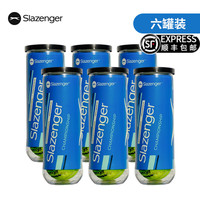 Slazenger 网球整箱温网比赛3/4粒铁罐胶罐比赛用球 三粒 胶罐 6筒