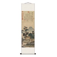 丝情画韵 文征明品茶图听琴图仿古山水名家字画书房茶室茶楼挂画办公室走廊