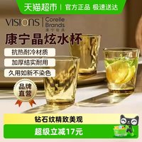 88VIP：VISIONS 玻璃水杯260ml*2个家用加厚轻奢高级感高硼硅玻璃杯